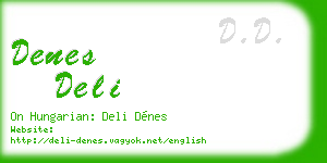 denes deli business card
